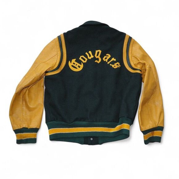 Vintage 1970s Blackhawk High School Cougars "Butch" Wool Varsity Jacket Men's 42 - Picture 2 of 13